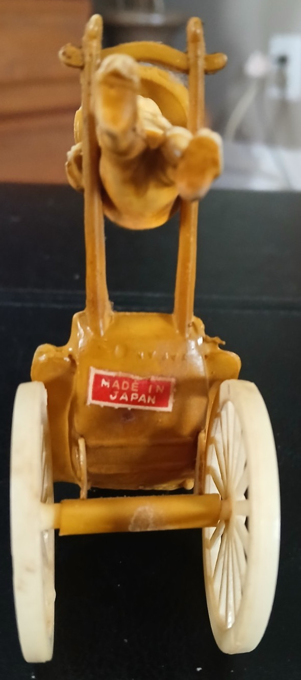 Vintage Celluloid Pull Cart Rickshaw Asian Japanese Man Geisha Girl 1930’s