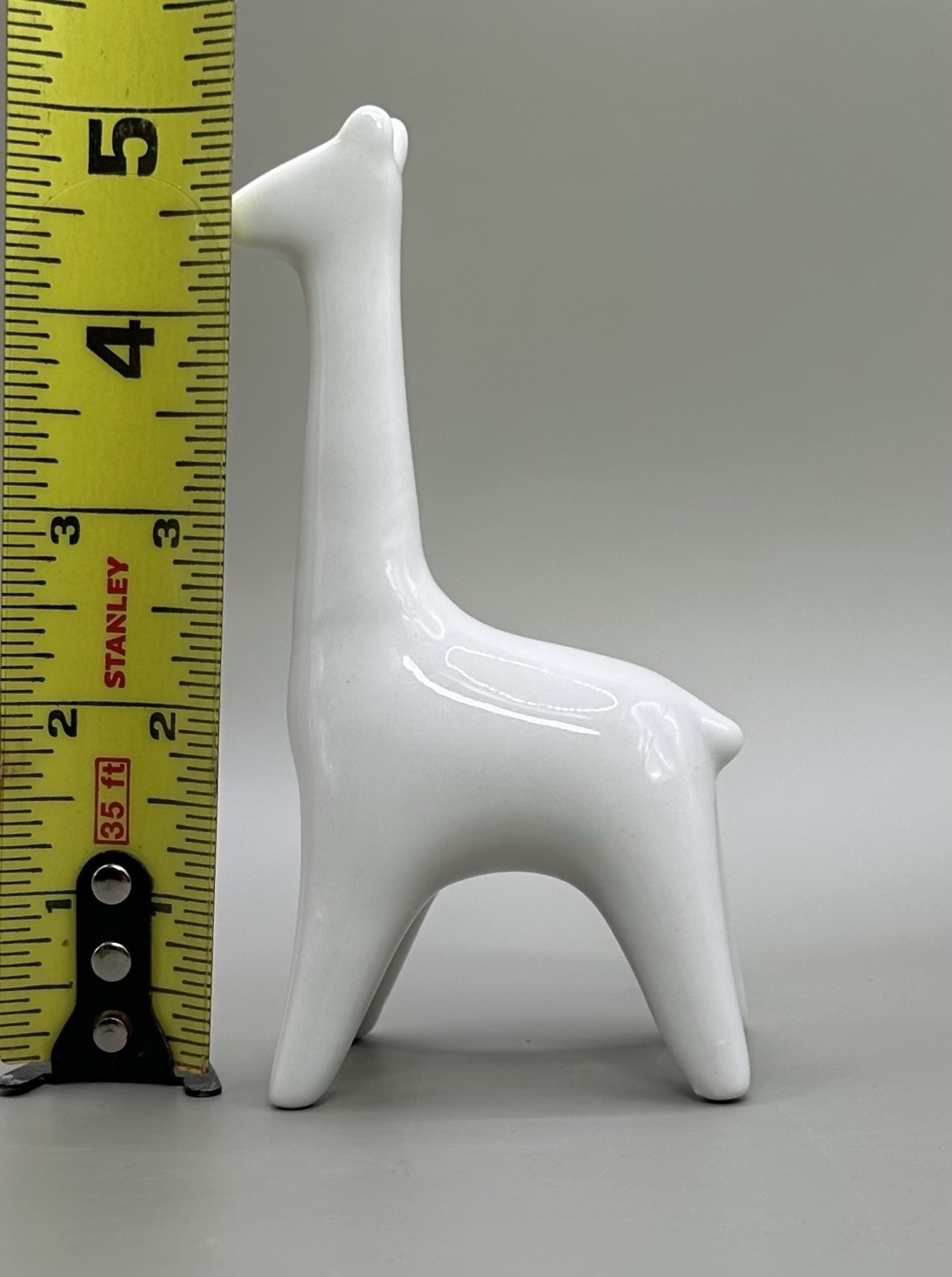 White Porcelain Giraffe Figurines Pair Minimalist Scandinavian Style