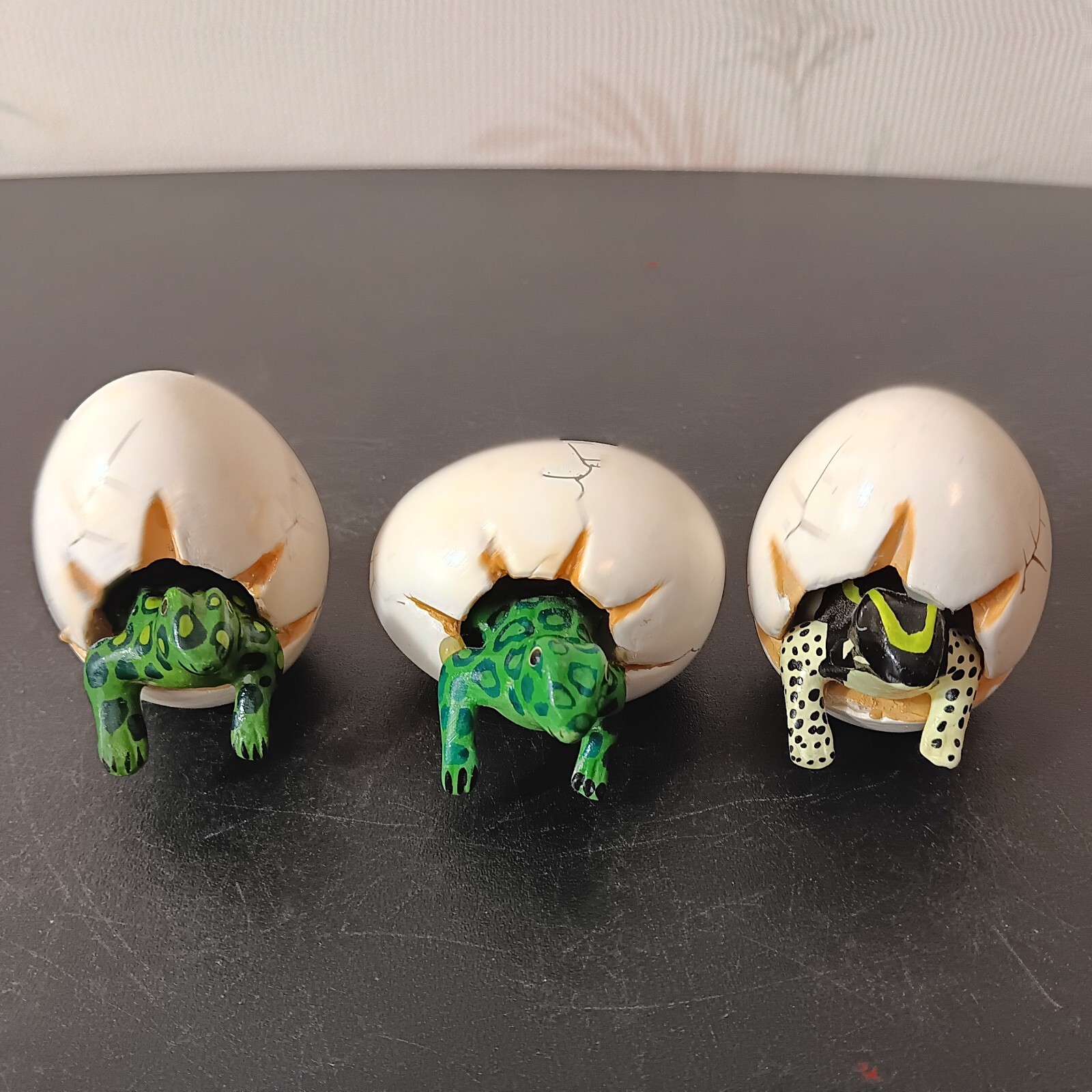 Lot of 3 R. Miranda (Mexican Folk Art) Signed Hand Made Frog Hatchlings