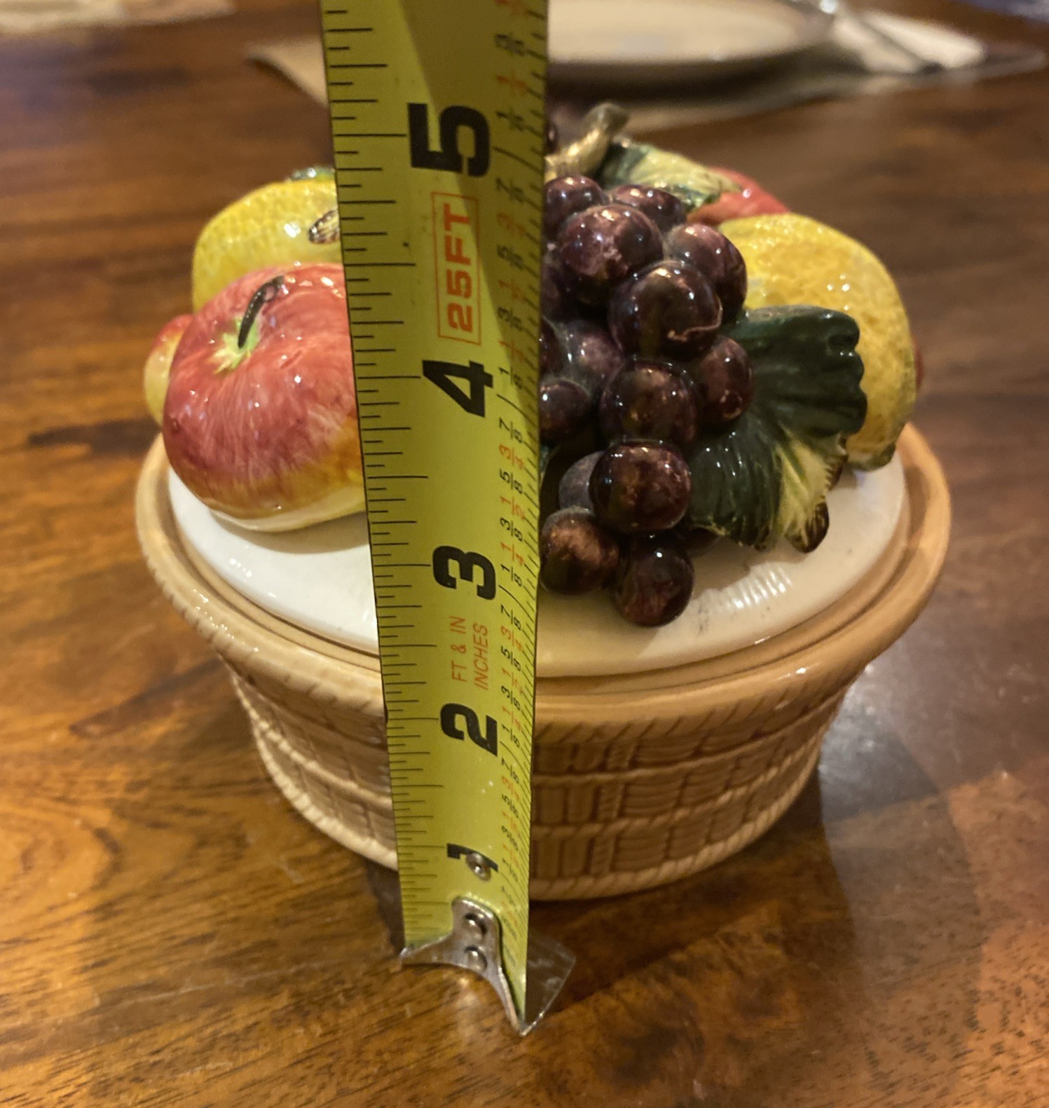 Small Trinket Bowl Weave Style Bottom With Fruit Lid ~ Japan