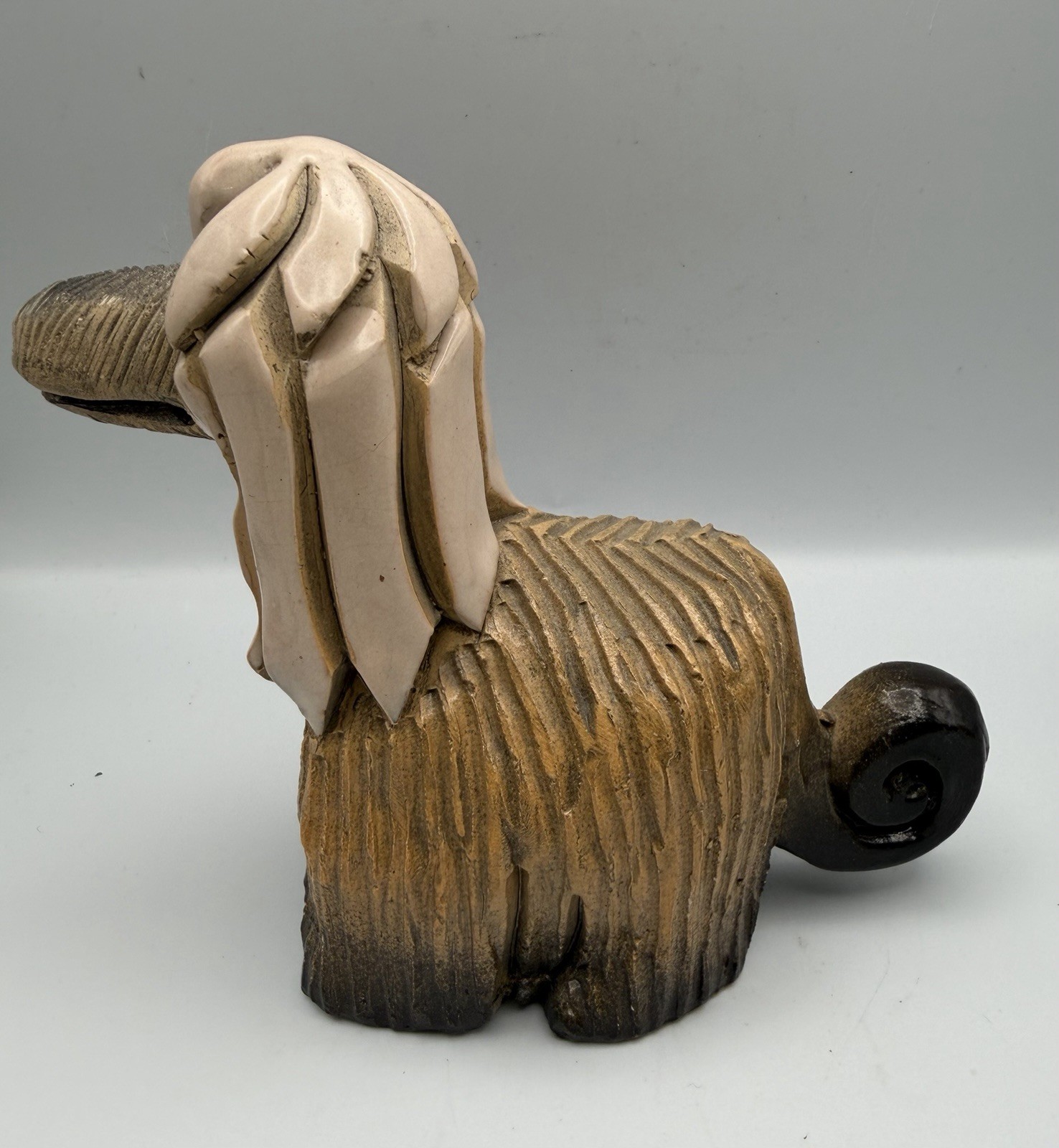 Retired Vintage Signed Afghan Dog Rinconada Artesania Figurine 4.5” Tall