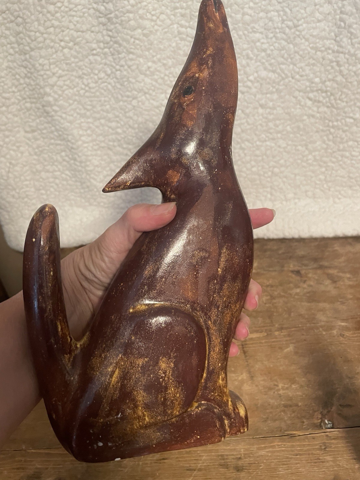 Ceramic Coyote/Dog Howling Southwestern Folk Art