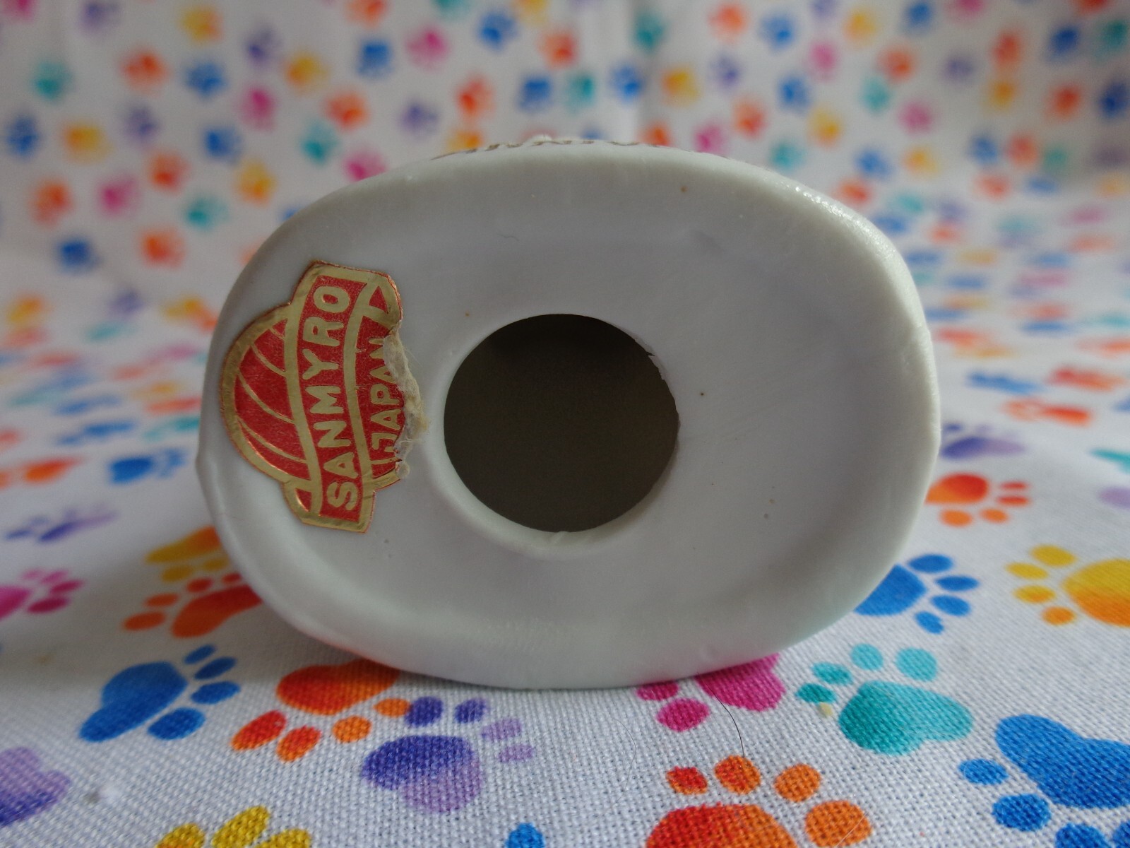 VTG Angel Figurine HAPPY ANNIVERSARY Sanmyro Japan Bisque Porcelain Retro READ