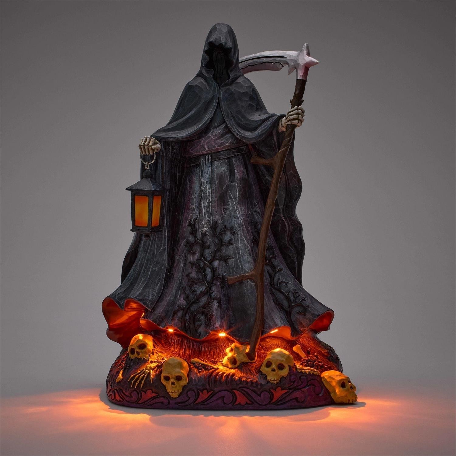 Jim Shore GRIM REAPER WITH LED GLOW-HAUNTED NIGHTS EQUAL MANY FRIGHTS 6018086