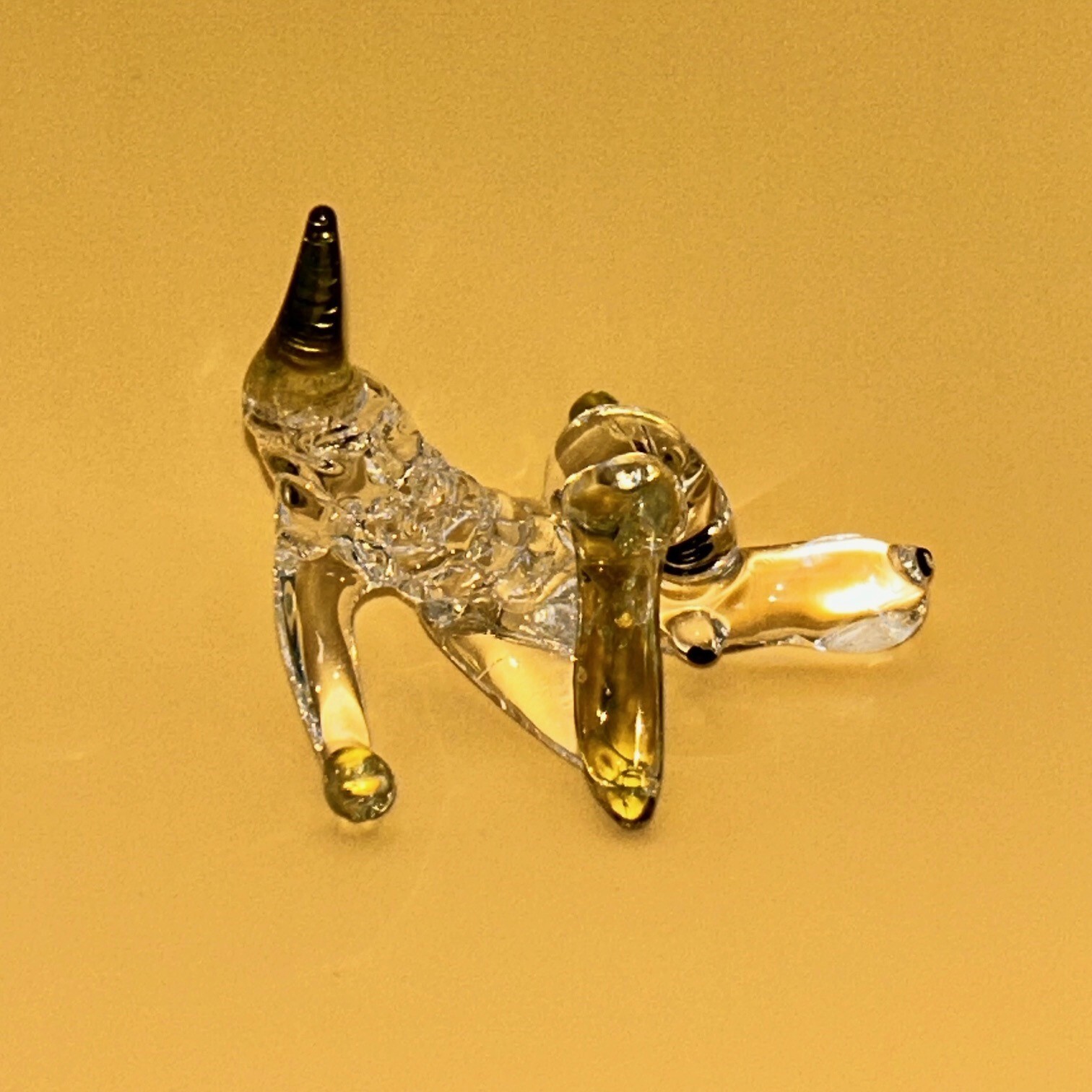 Hand Blown Glass Dog Bloodhound Figurine 2 inches