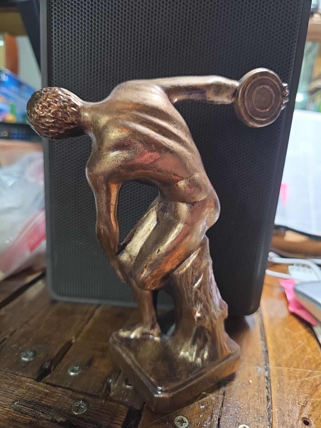 Greek Male Athlete Discobolus Of Myron Discus Thrower Brass Statue Sculpture