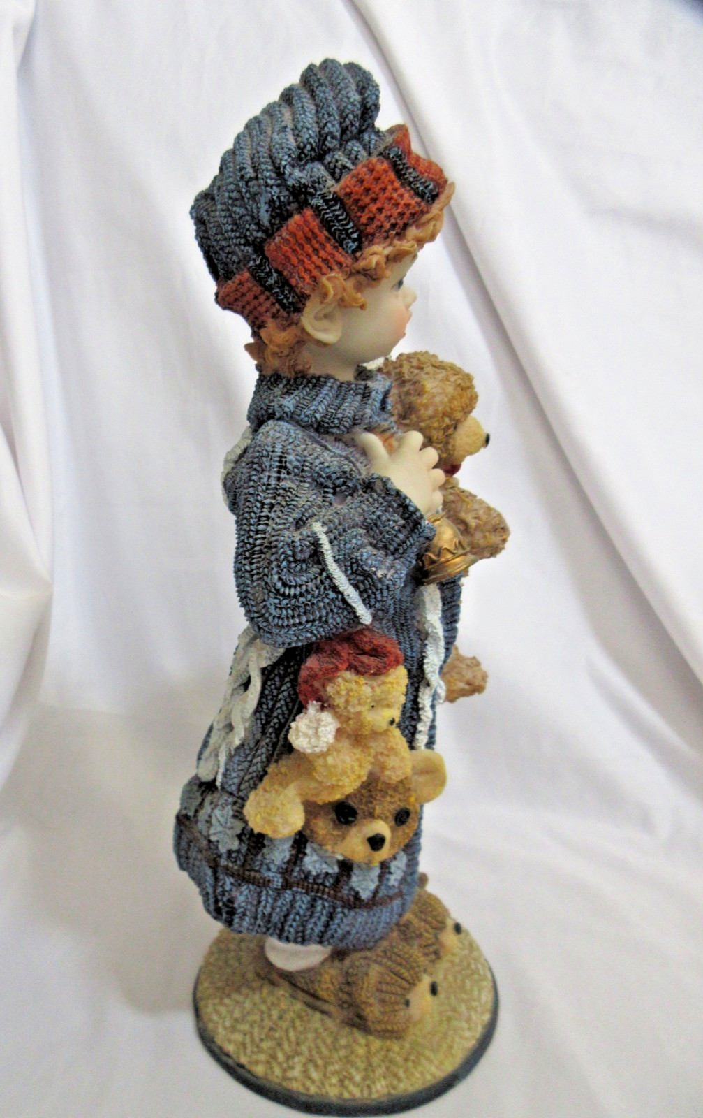 Mark Roberts Doll Victorian Child Teddy Bear Figurine Fabric Resin Ex. Cond.