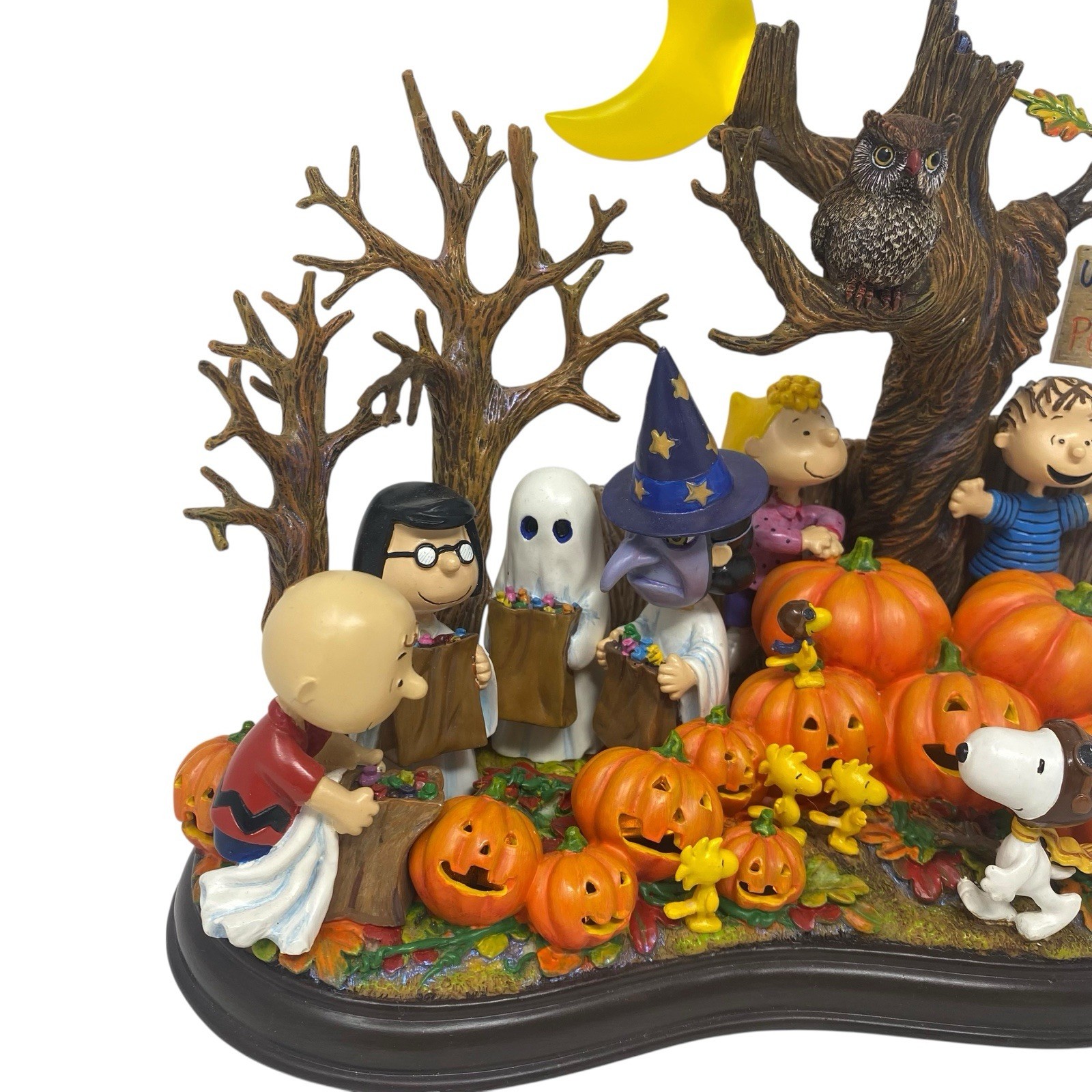 Peanuts Gang Danbury Mint WELCOME GREAT PUMPKIN Lighted Sculpture WORKS Box EUC
