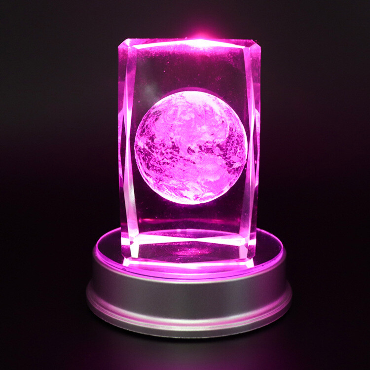 4pcs LED Light Display Base Stand 7 Color Lamp Holder Crystal Glass Art Figurinm