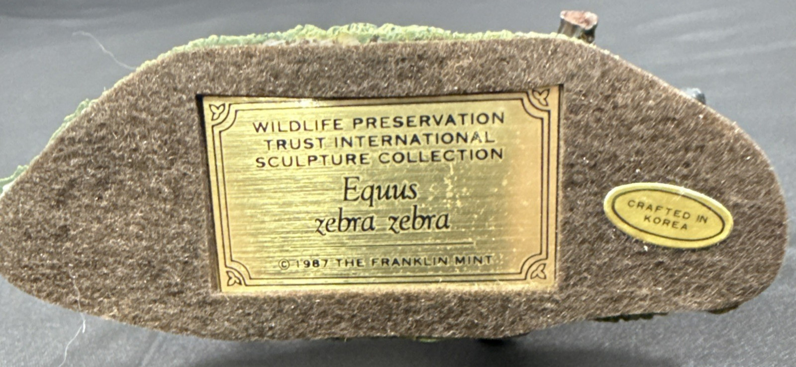 Franklin Mint 1987 Equus Zebra Wildlife Preservation Figurine