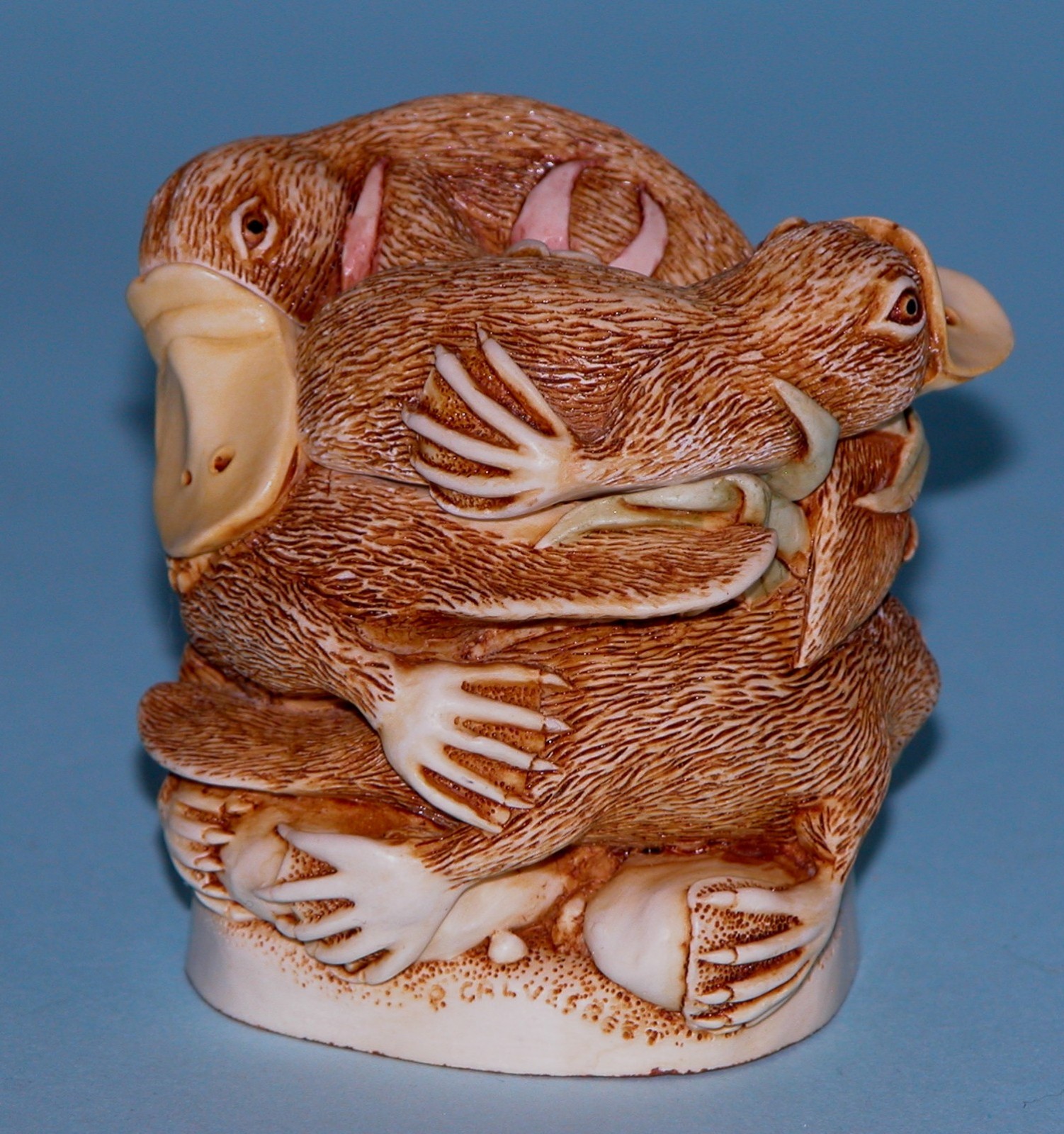 Harmony Kingdom box TJPL “Down Under” NIB Platypus family, eggs, 1997/1999 ret.