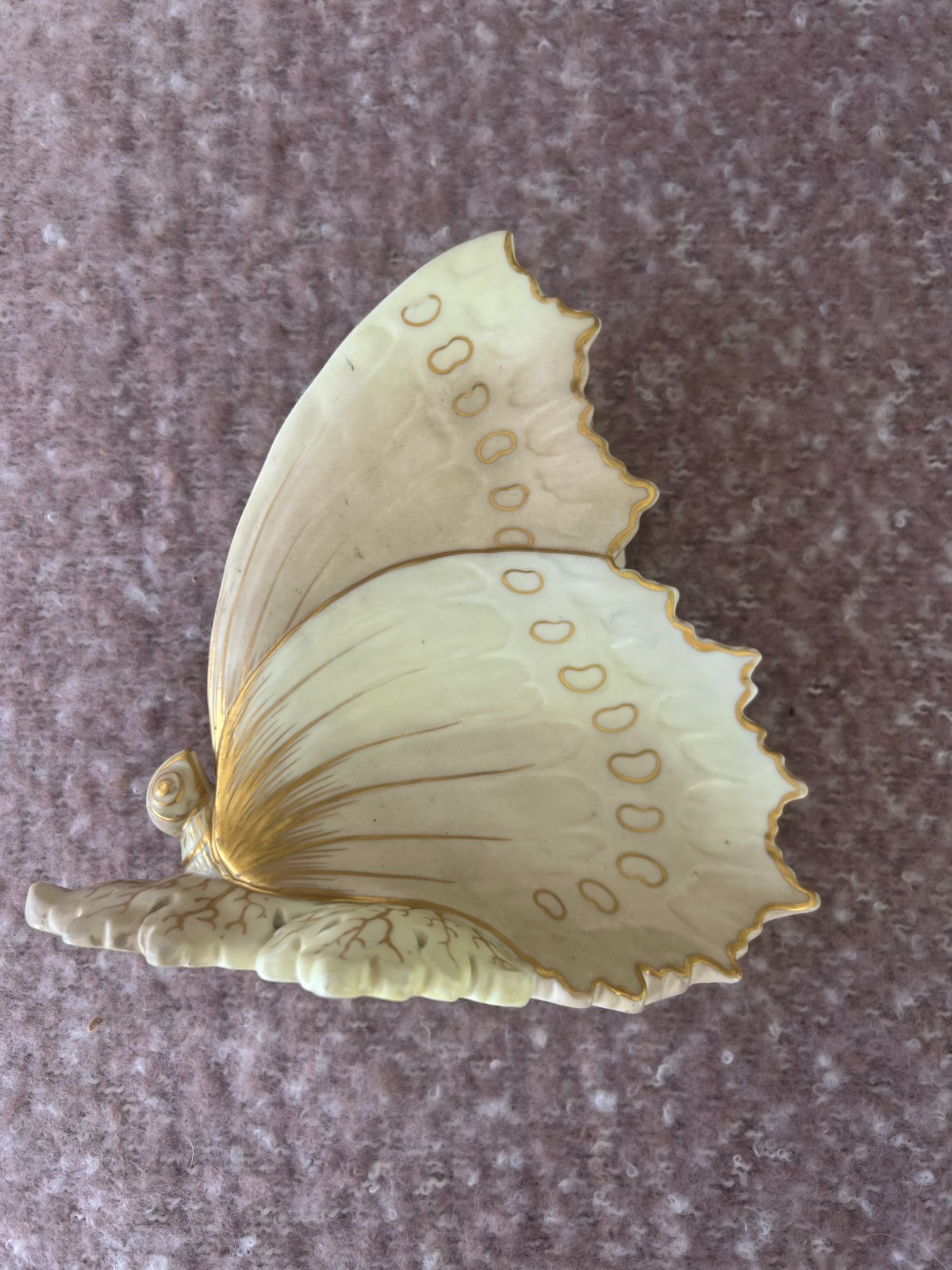 Antique Grainger Royal China Works Pierced Victorian Butterfly Handpainted 1890s