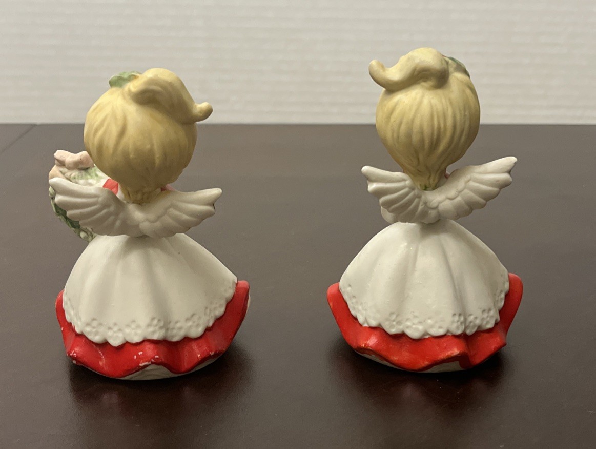 Vintage Set of 2 Homco Christmas Angels Figurines Made In Taiwan #5402