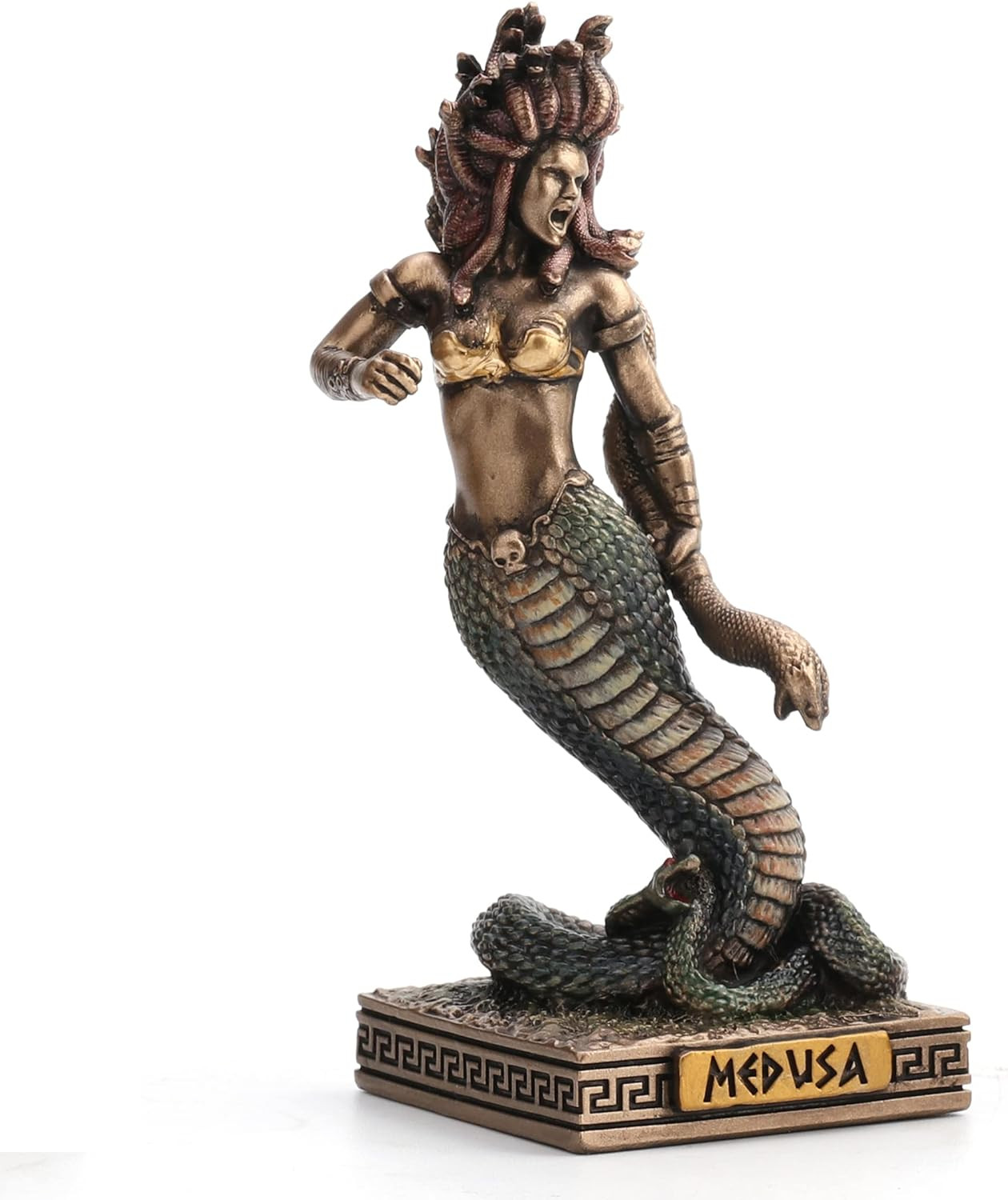 Veronese Design Medusa The Gorgon Resin Hand Painted Miniature Medusa, Bronze