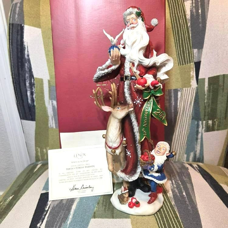 Lenox Pencil Santa Figure 2011 Santas Forest Friends COA LE 10th Anniversary #D