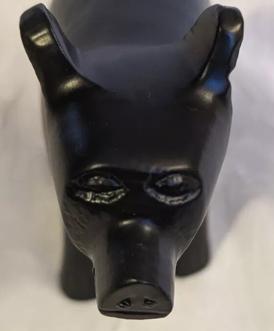 Cast Metal Bear Pig Figurine Cub Black Animal Carved Folk Art Forest Farm Fun 3″