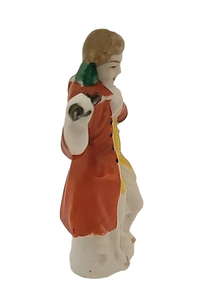 Vintage Porcelain Flute Player Musician Figurine Made In Japan 3 5/8″