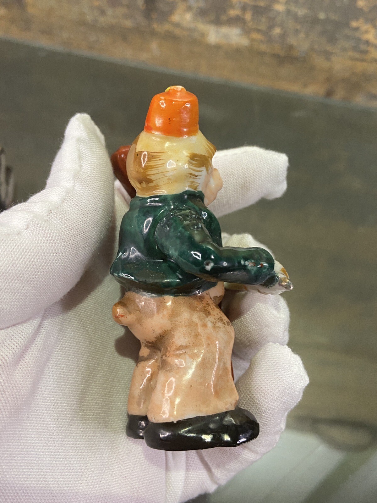 Ceramic Monkeys Playing Instruments Japan Five Total