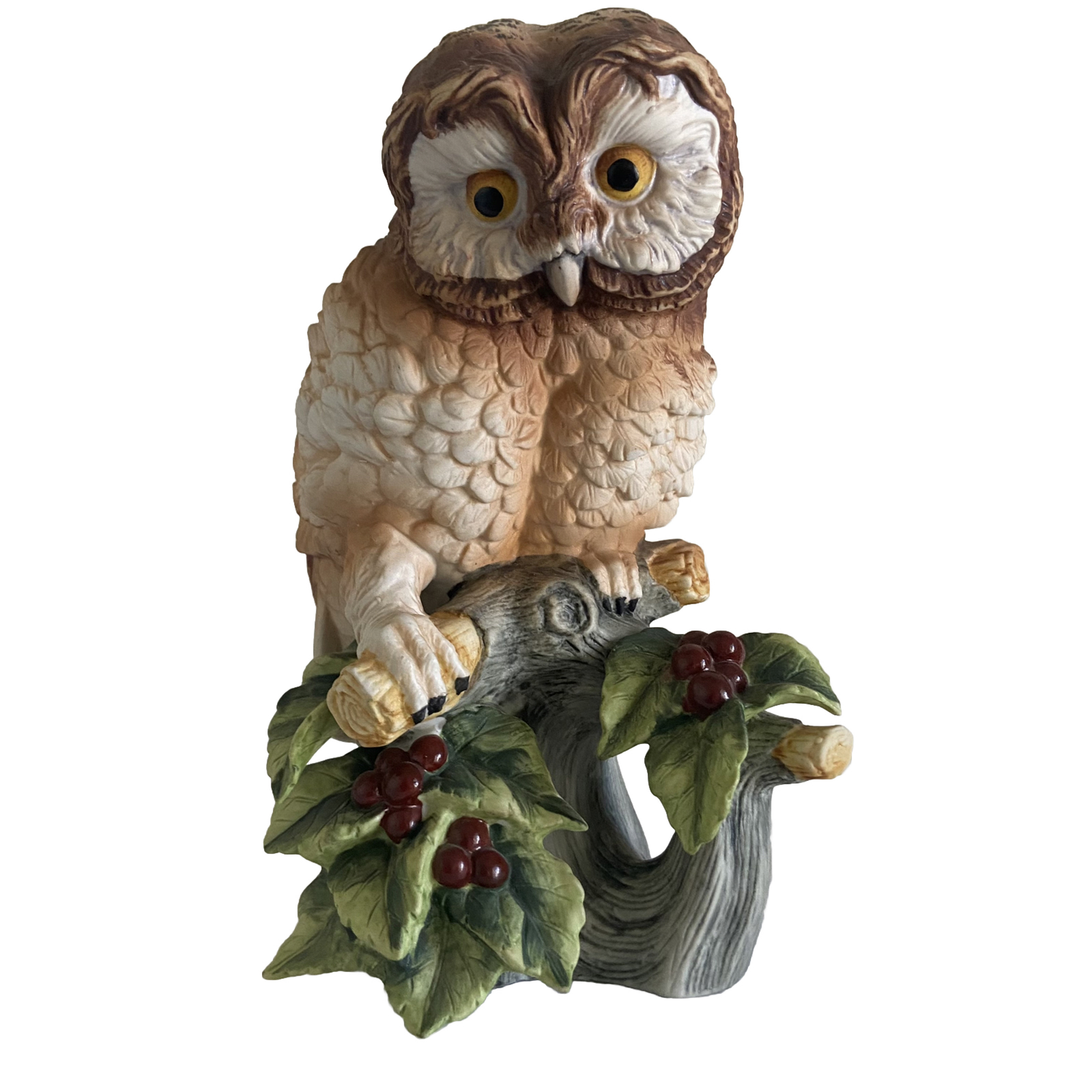 Vtg Owl Andrea by Sadek Hand Painted Japan Bisque Porcelain Figurine