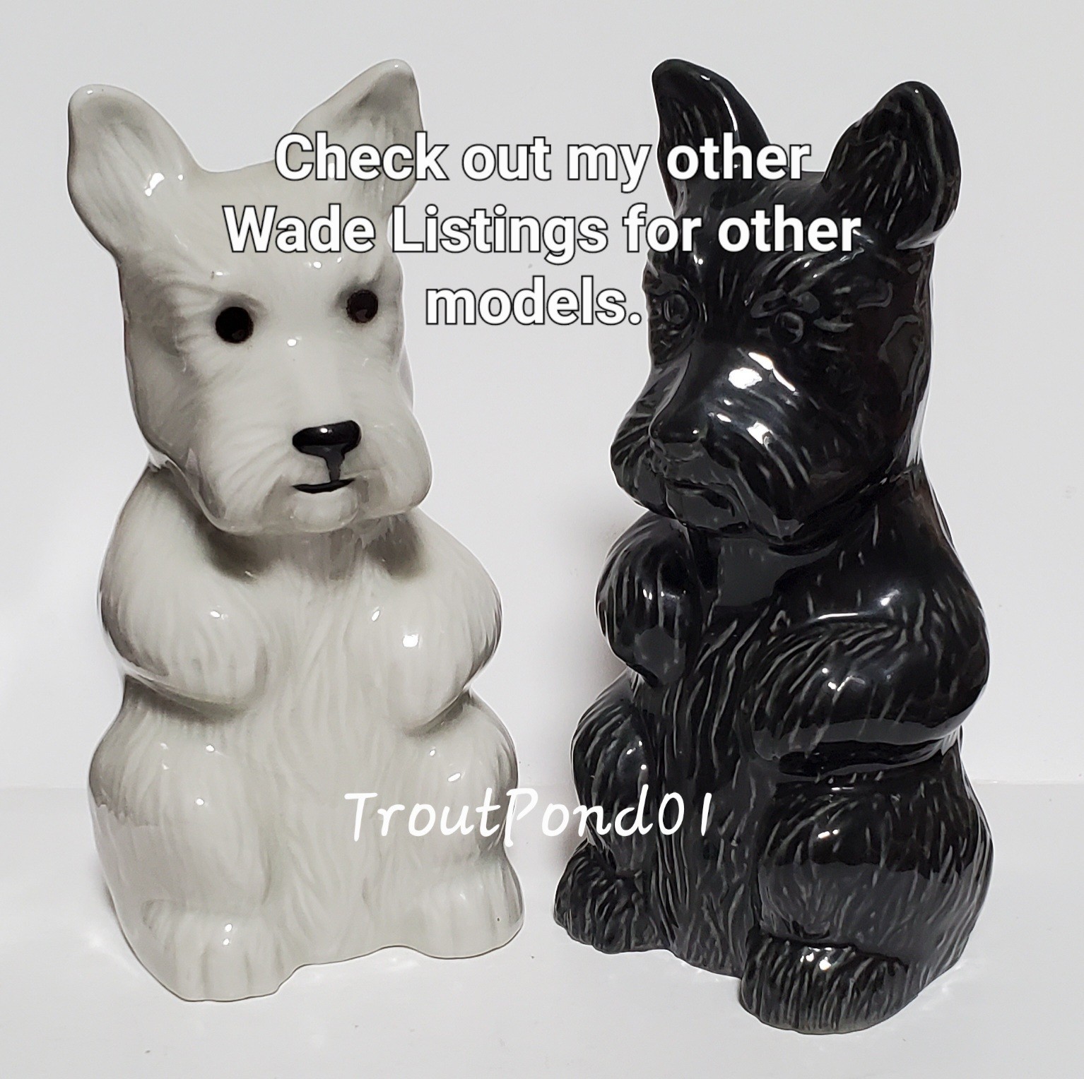 Wade Scottie Dog Scottish Terrier Porcelain Money Box Piggy Bank Blow-Up 1999