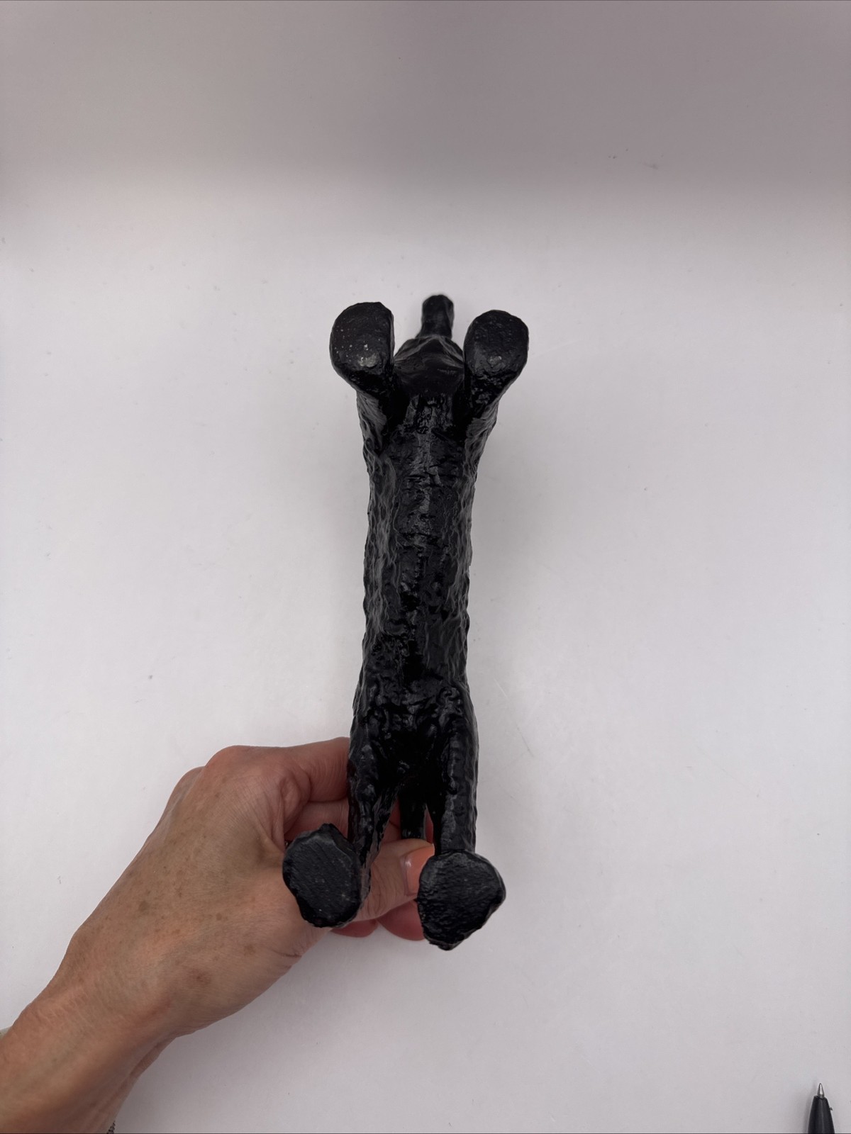 Cast Iron Dachshund Figurine Door Stop Paperweight With Textured Hammered Finish