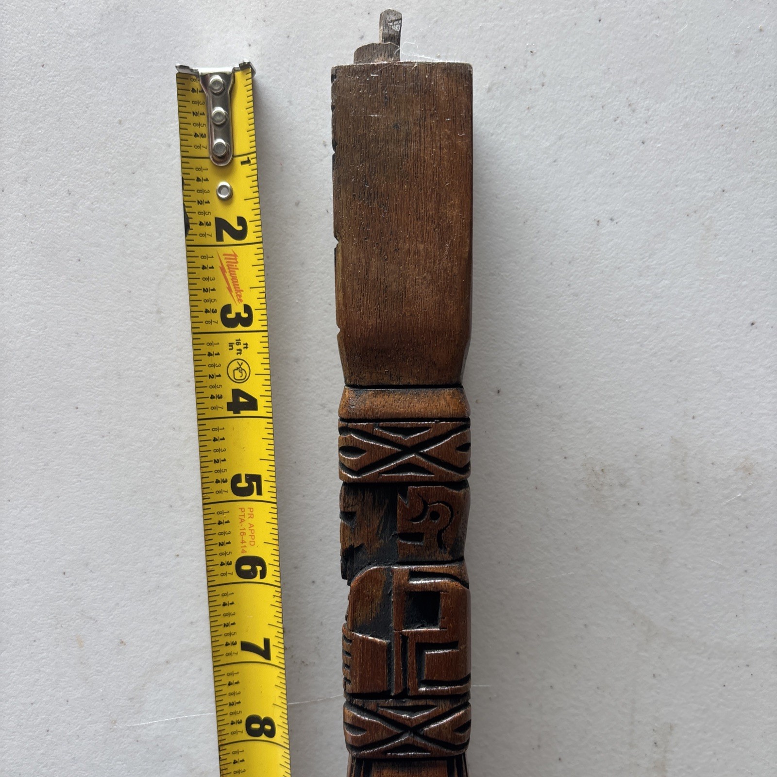 Vintage Wood Carved Tarka Block Functional Flute 20” Peru South America Astec