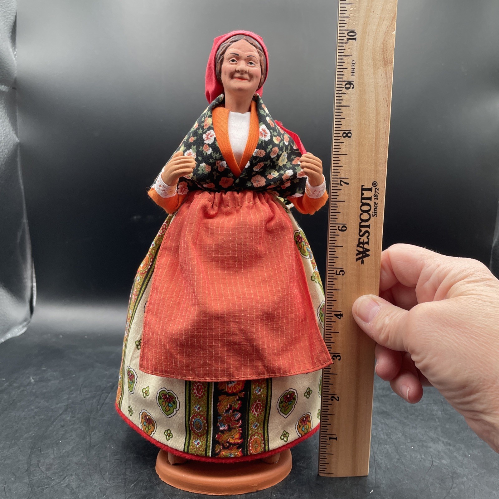 Vintage French Claude Carbonel Doll Terracotta Terre Cuite Woman Figurine