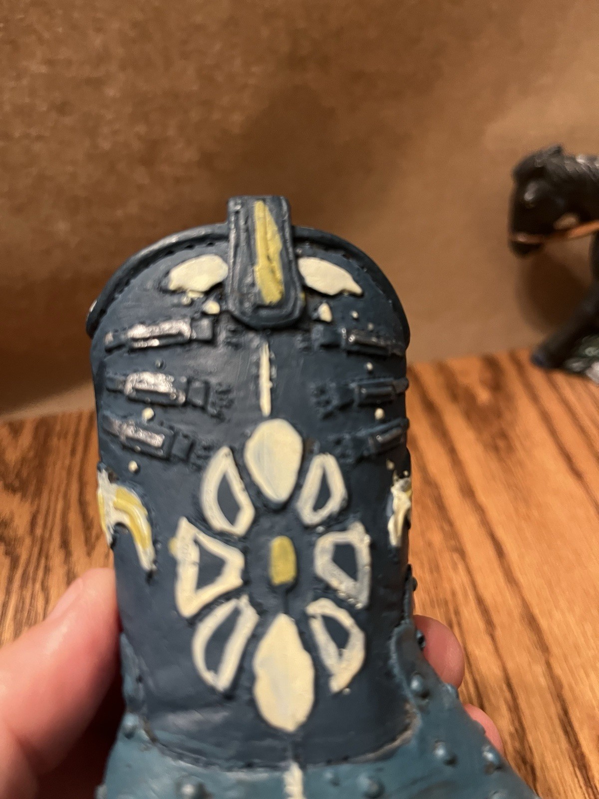Resin Cowboy Boot Figurine. 4 1/2″ Tall. 1 1/2″ Wide.