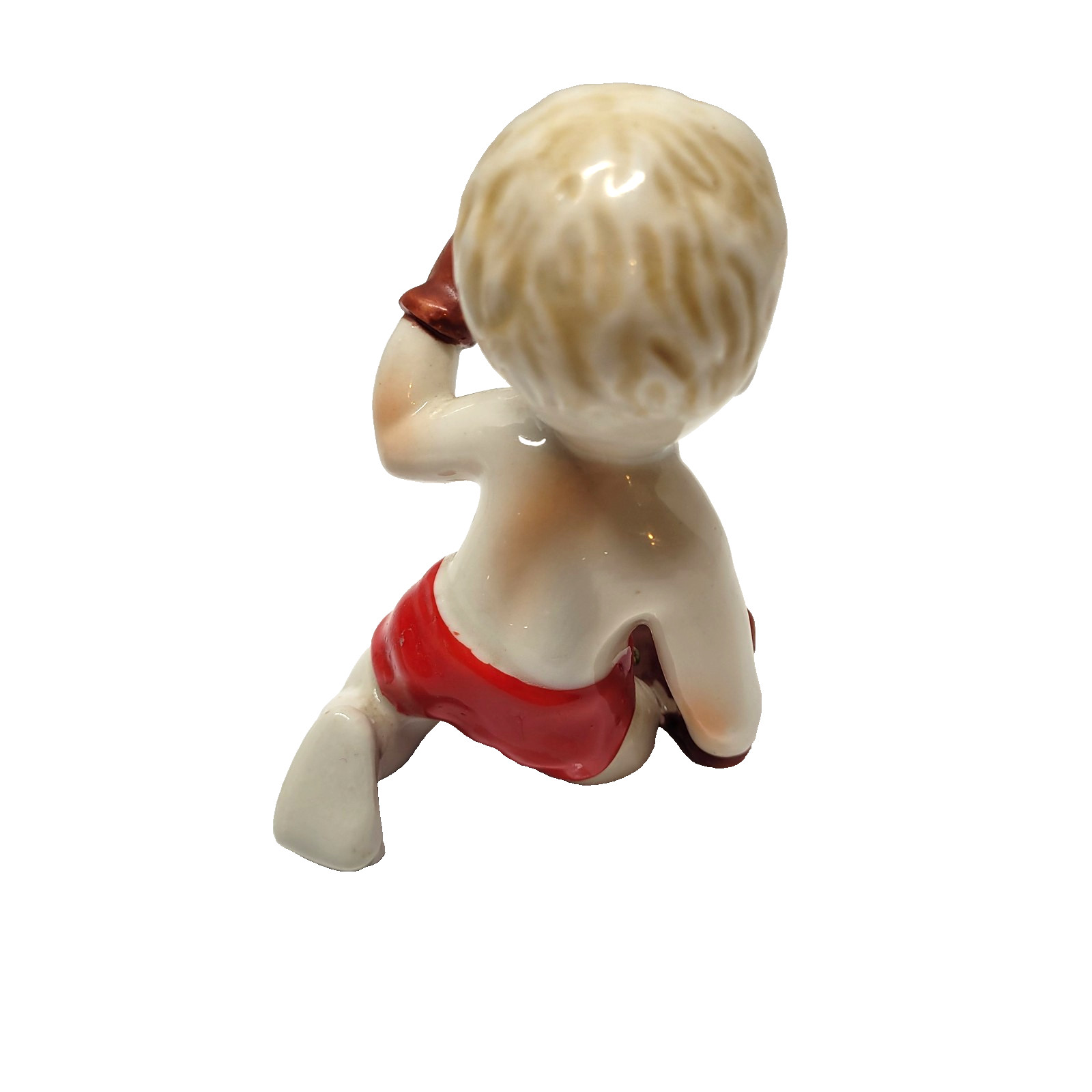 Vintage Japan Boxing Boys Figurine Set Matching 39 Kewpie Style Ceramic Boxer
