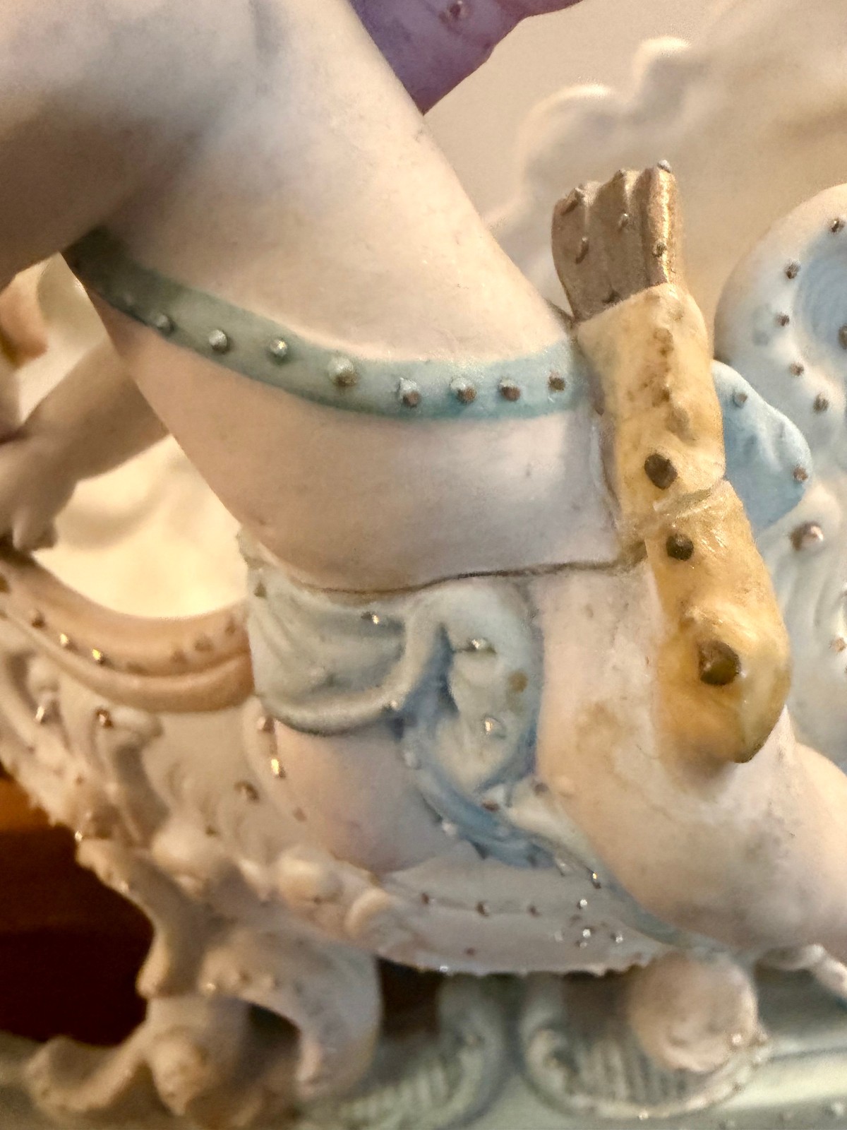 Late-19th/early-20th-c. bisque porcelain figural centerpiece in Dresden Style