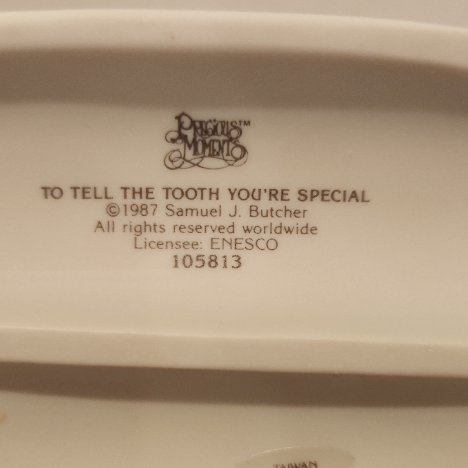VTG 1987 PRECIOUS MOMENTS PORCELAIN FIGURINE “TO TELL THE TOOTH YOU’RE SPECIAL”