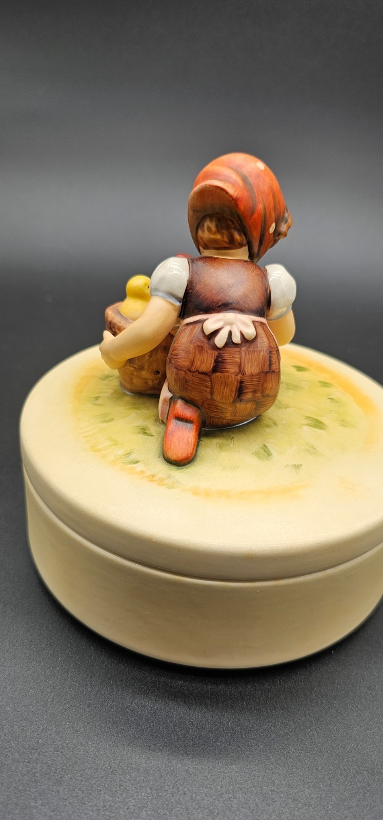 Vintage Hummel GOEBEL Chick Girl Trinket storage Box 5 1/4” Wide X 5 1/2” Tall
