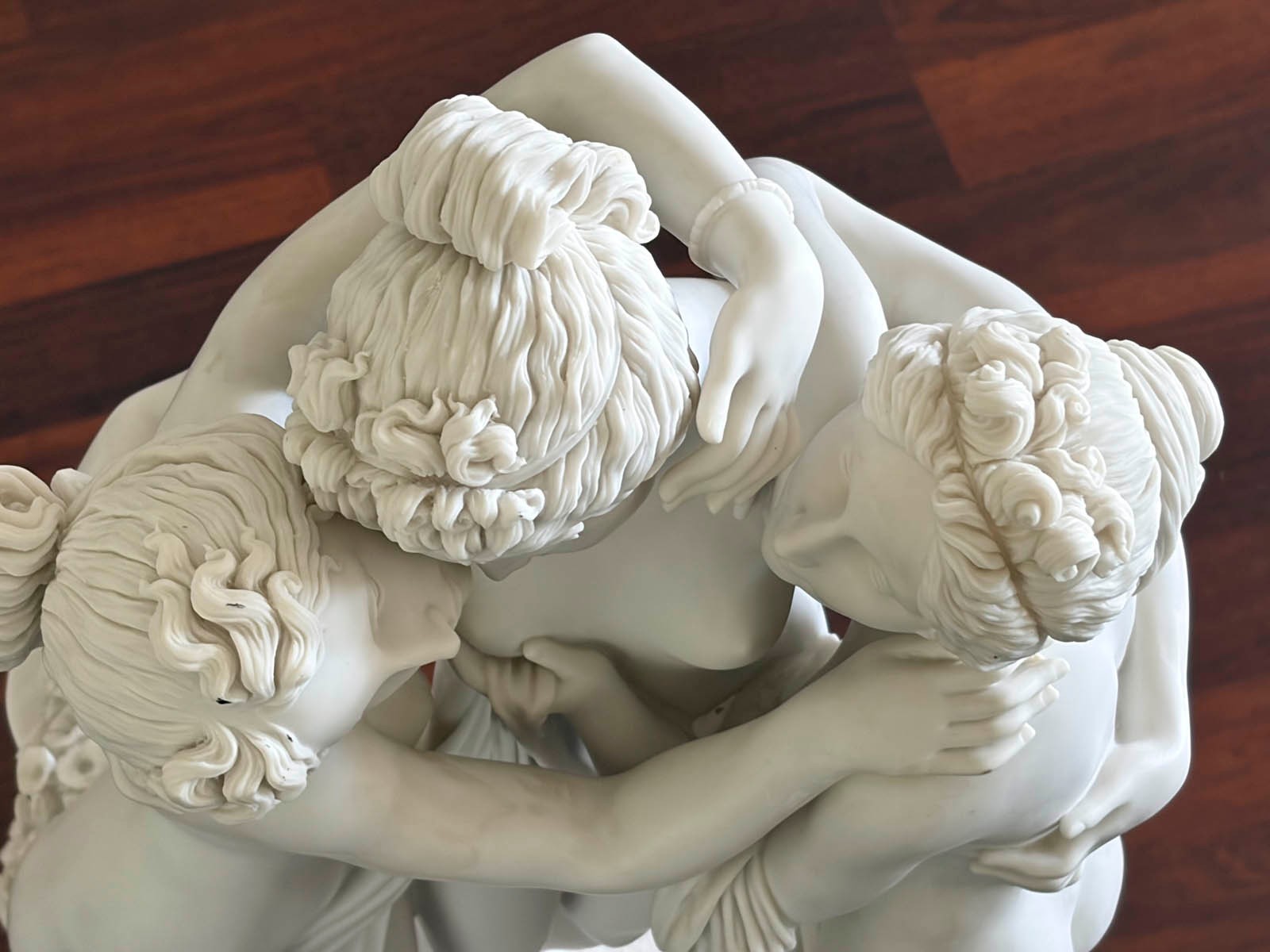 Large Veronese The Three Graces Bonded Marble Sculpture After Canova 26.5″ Italy