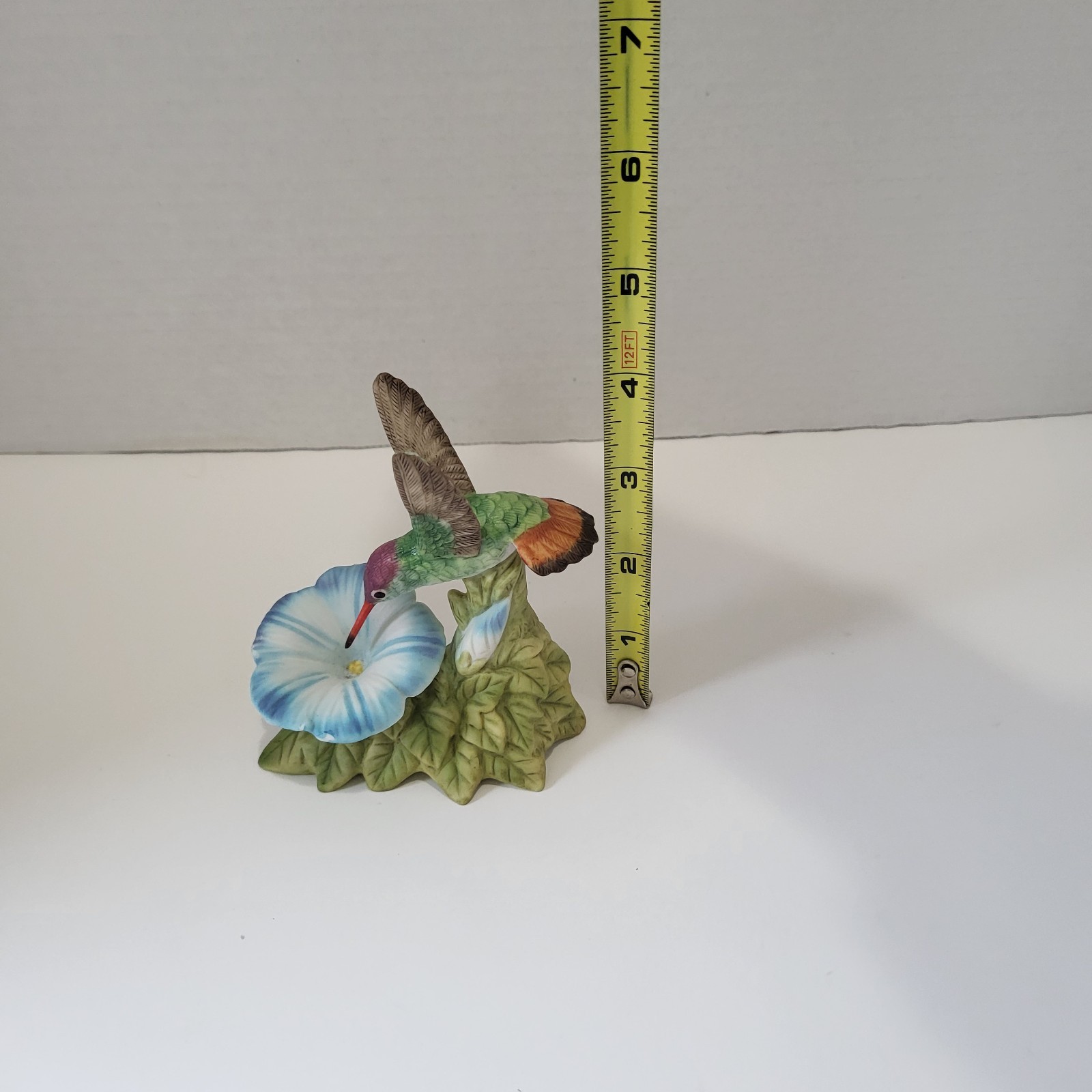 VTG 1996 Bronson Collectibles Porcelian Violet Crowned Hummingbird Morning Glory