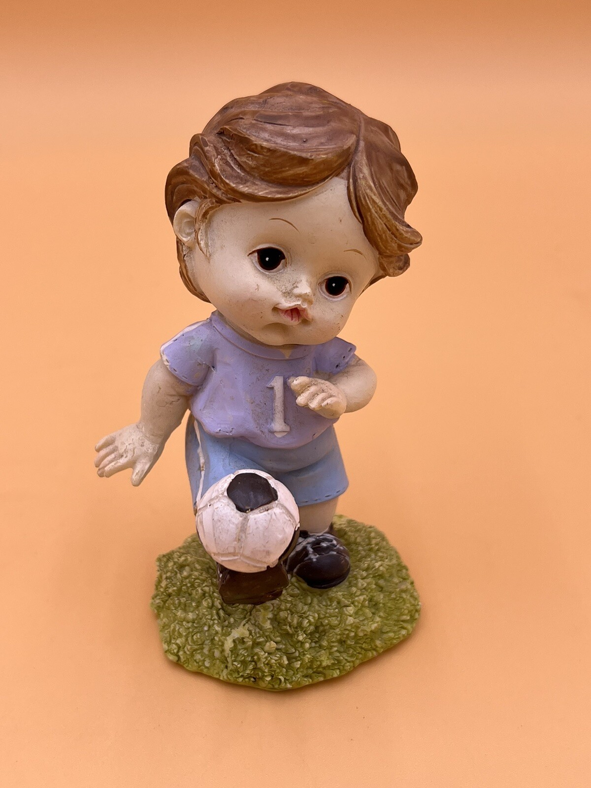 Tender Times Avon figurine Boy With Soccor Ball