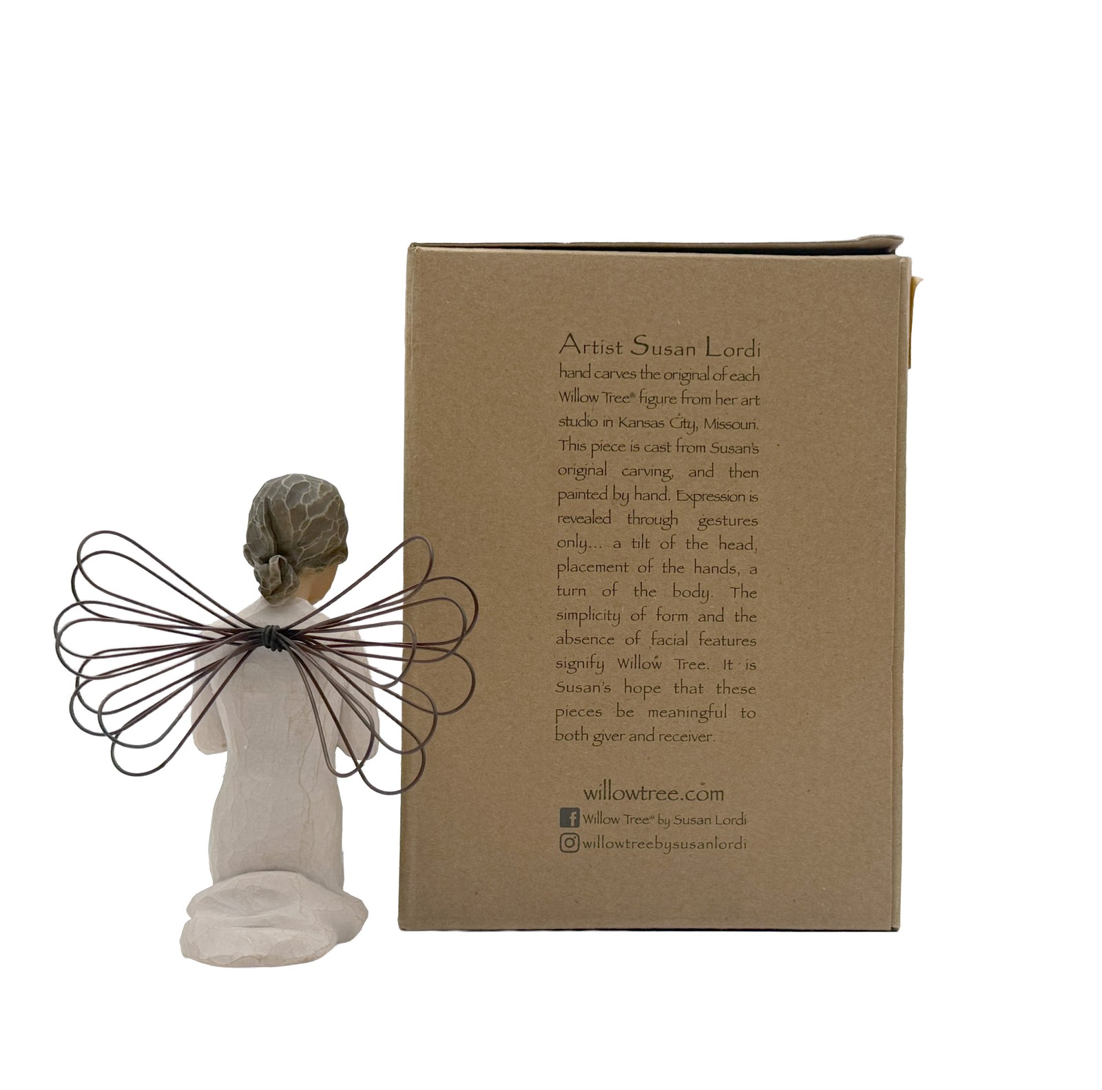 Willow Tree Angel of Prayer Figurine, Sculpted Hand-Painted Resin Figure