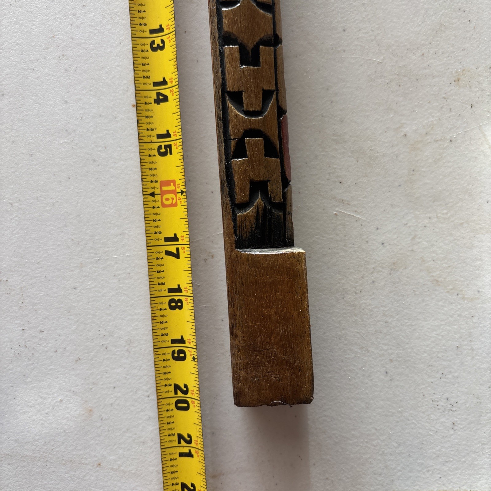 Vintage Wood Carved Tarka Block Functional Flute 20” Peru South America Astec