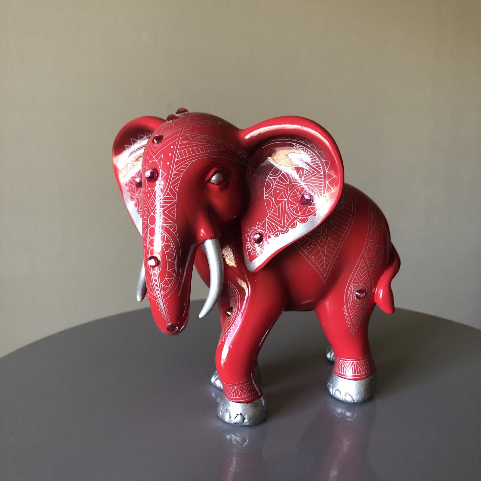 Ruby Red Jewel Elephant Fortune Blake Jenson Elephant Figurine 5” Jewels