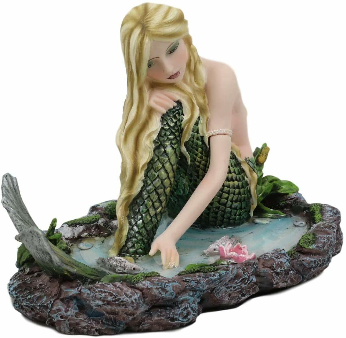Ebros Young Maiden Mermaid by The Lagoon Statue Nautical Mermaid Figurine 7.25″W
