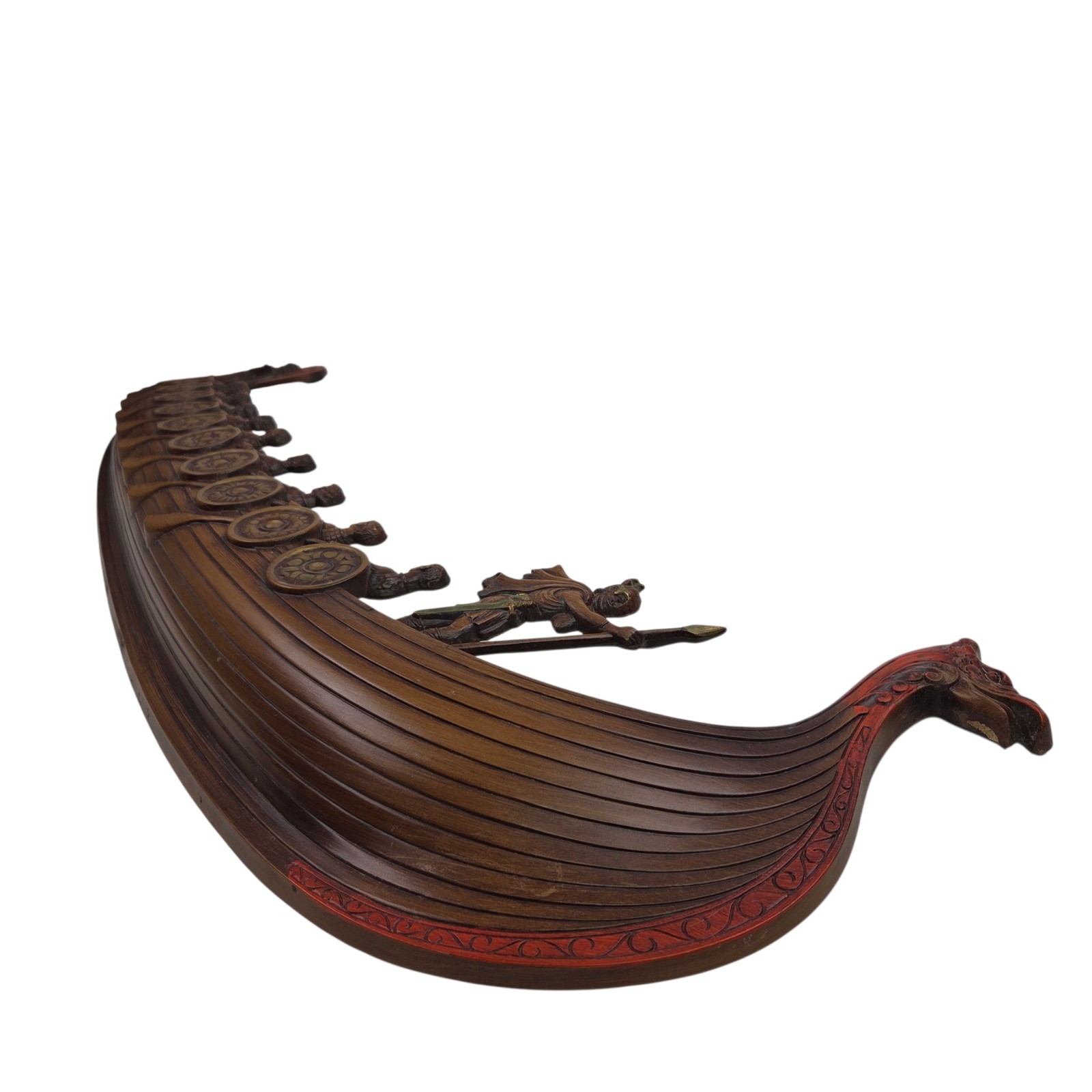 Vintage Syroco Viking Ship Longboat Wall Decor Plaque 1960 Norsemen Oarsmen