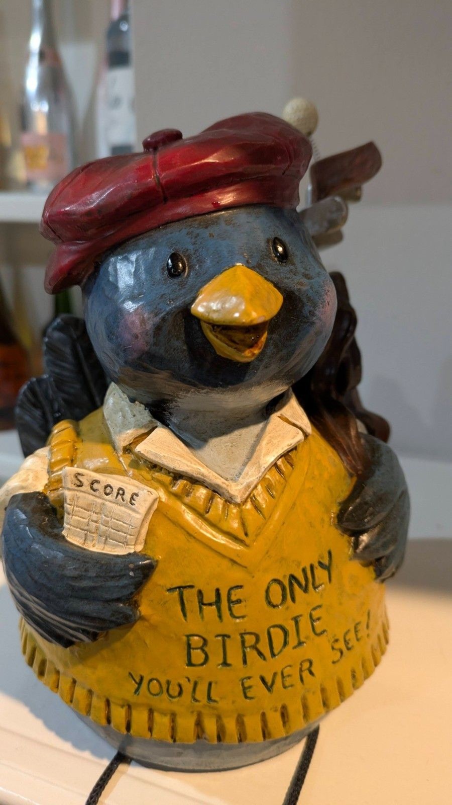 Very Unique Sitting Bird Golfer Golf Statue – The Only Birdie You’ll Ever See!