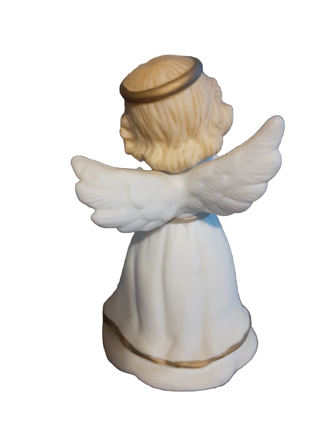 Golden Blessing Praying Angel Figure Bisque Porcelain Bronson Collectibles 1996