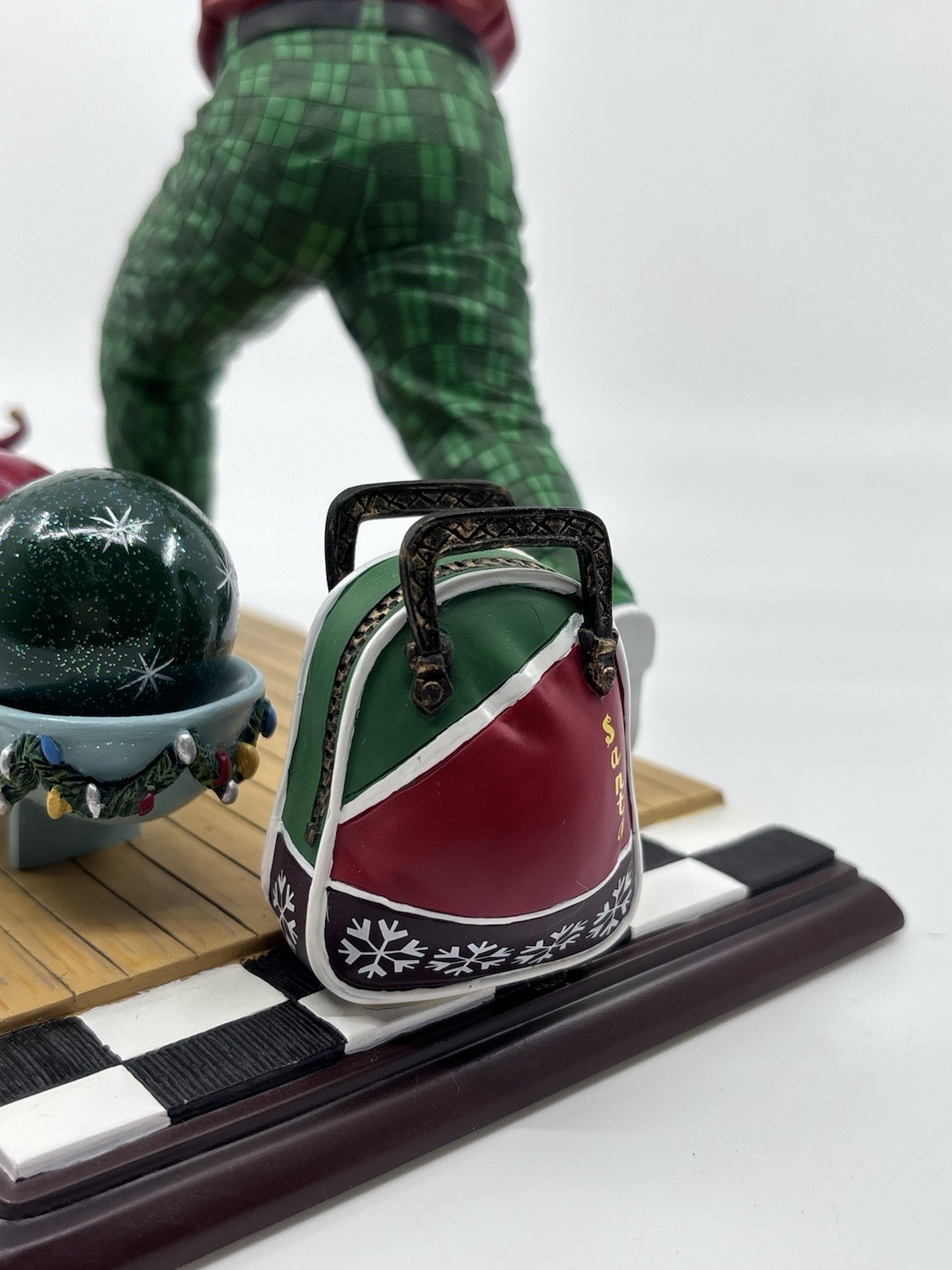 RARE Danbury Mint Bowling Santa Christmas Figurine