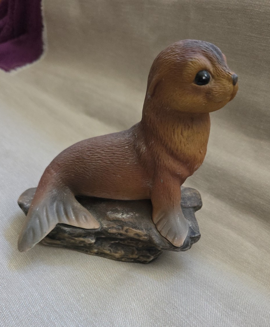 Masterpiece by Homco Home Interiors Baby Seal on Rock Figure
