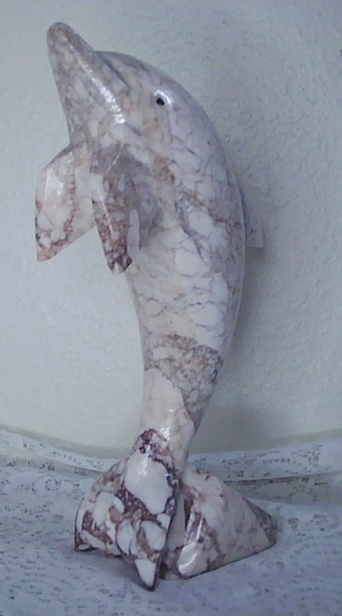 Onyx Marble Dolphin 7.5″ Tall Beautiful Hand Made Curved Animal Handicrafts