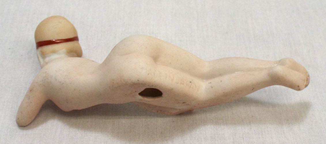 Vintage 1950s Flapper Girl Nude Bathing Beauty Woman Figurine Japan Handpainted