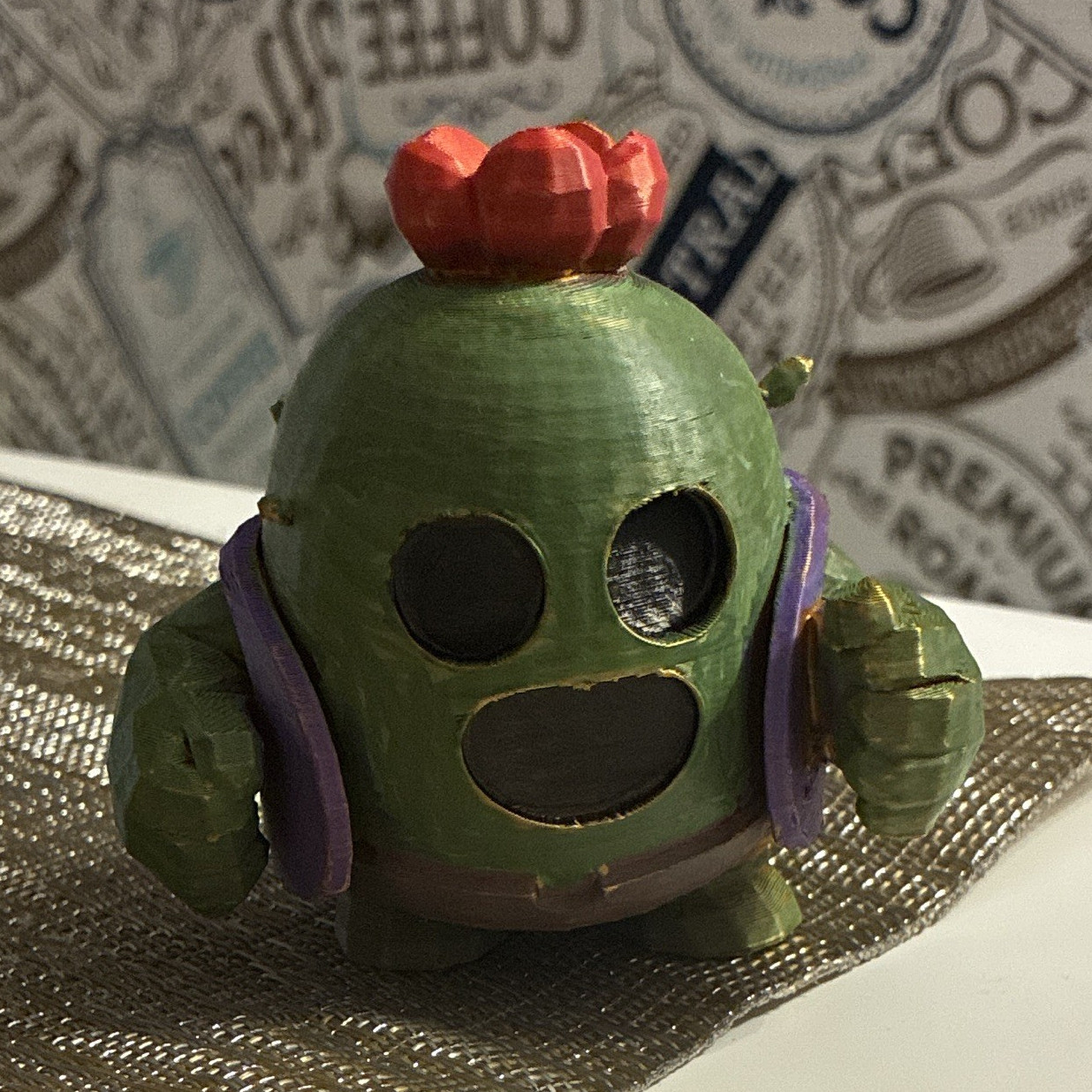 Hand-painted Spike figurine from Brawl Stars