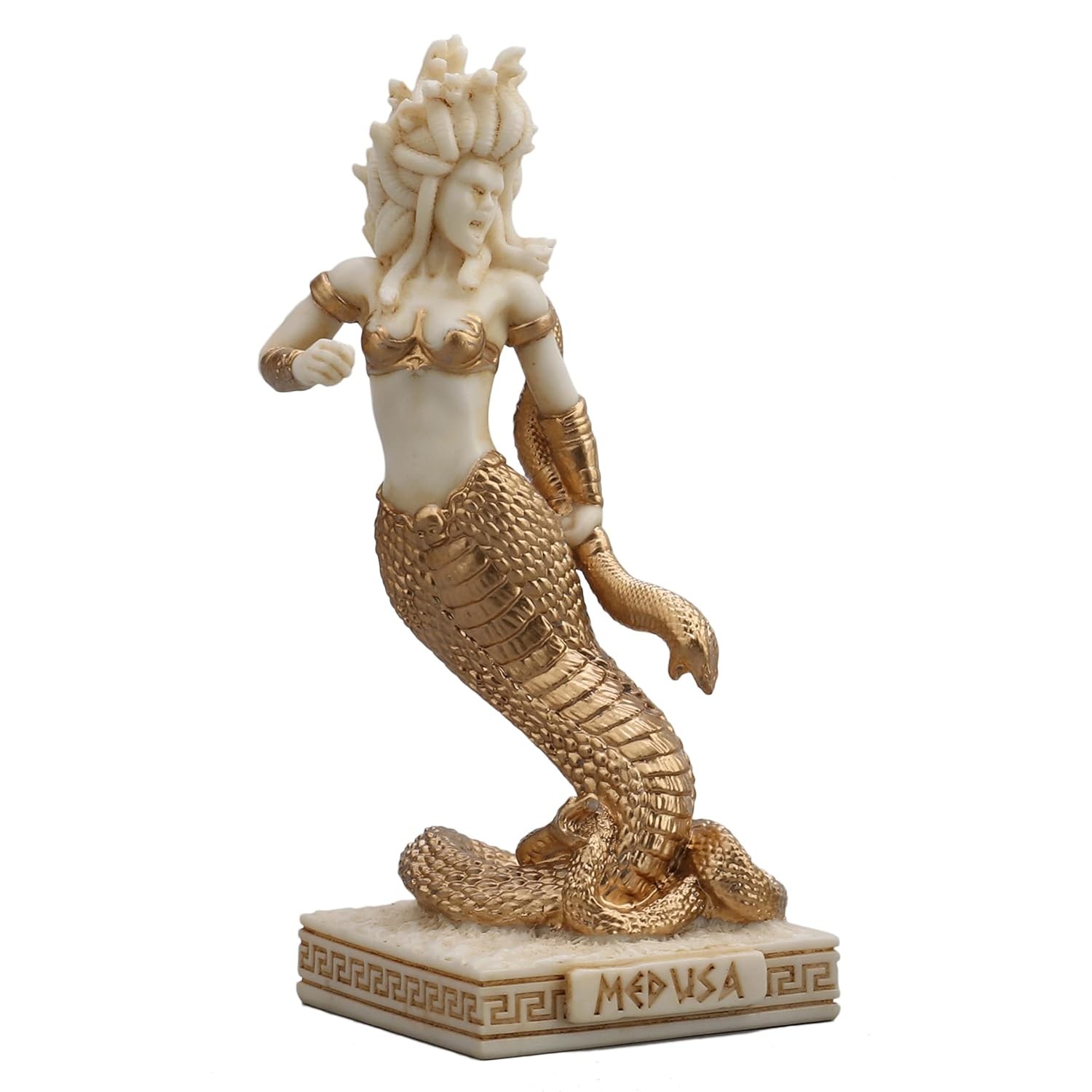 Veronese Design 3 1/2 Medusa The Gorgon Resin Miniature Figurine White Gold Fini
