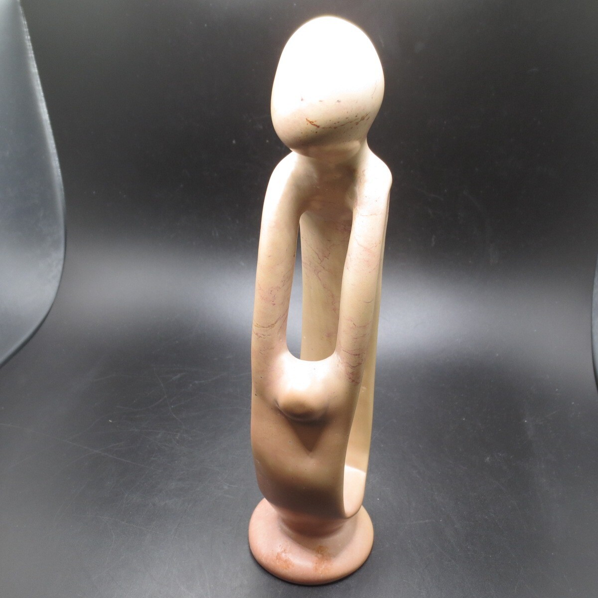 Abstract Contemporary Soapstone Carving Sculpture Statue Parent Embracing Child