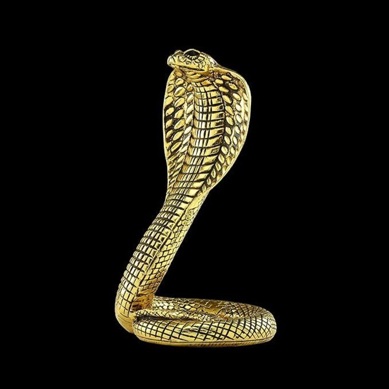 Unique Egyptian Statue Goddess Cobra Handmade Replica made in gold leaf Figure